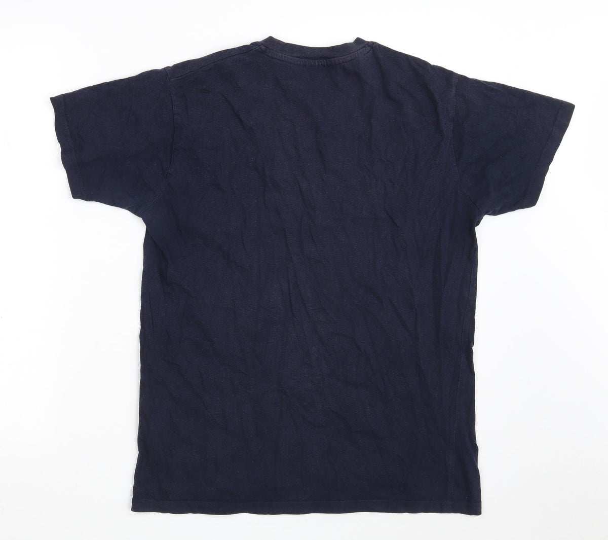 Back view of Patrick boys’ blue 100% cotton basic t-shirt, size 13, years round neck