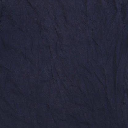 Brand and care label for Patrick boys’ blue 100% cotton basic t-shirt, size 13, years round neck