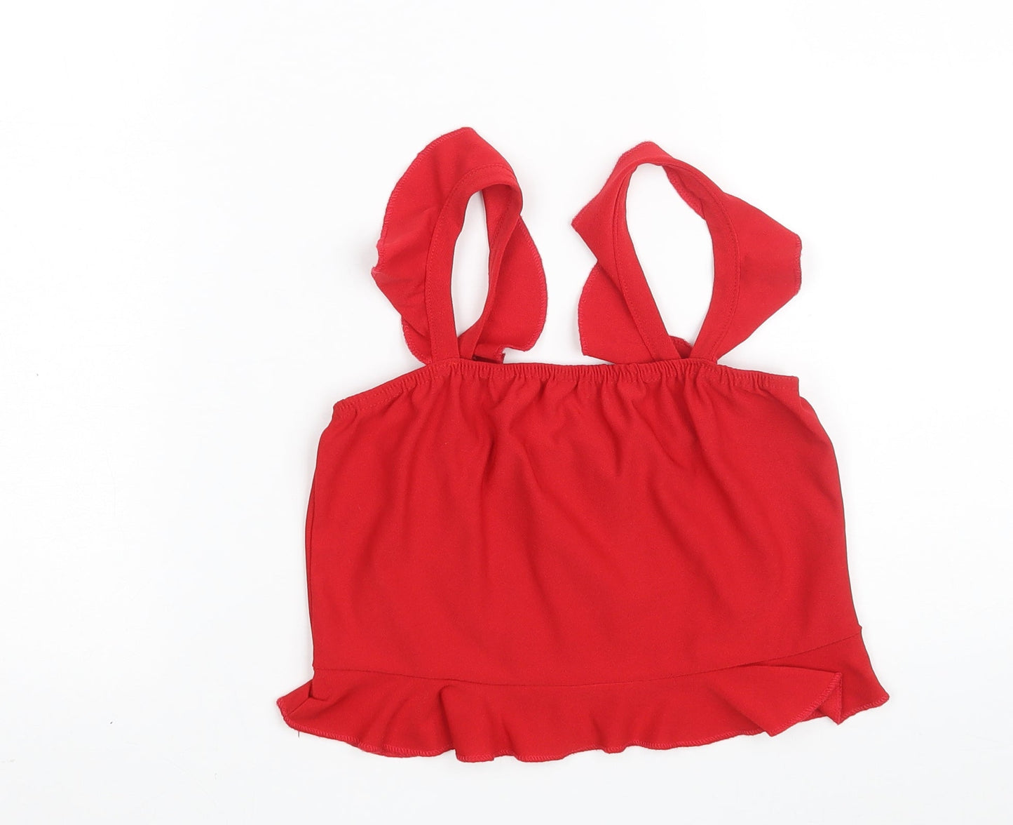 Womens UK Size 10 PRETTYLITTLETHING Red Cropped Tank