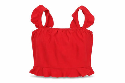Womens UK Size 10 PRETTYLITTLETHING Red Cropped Tank
