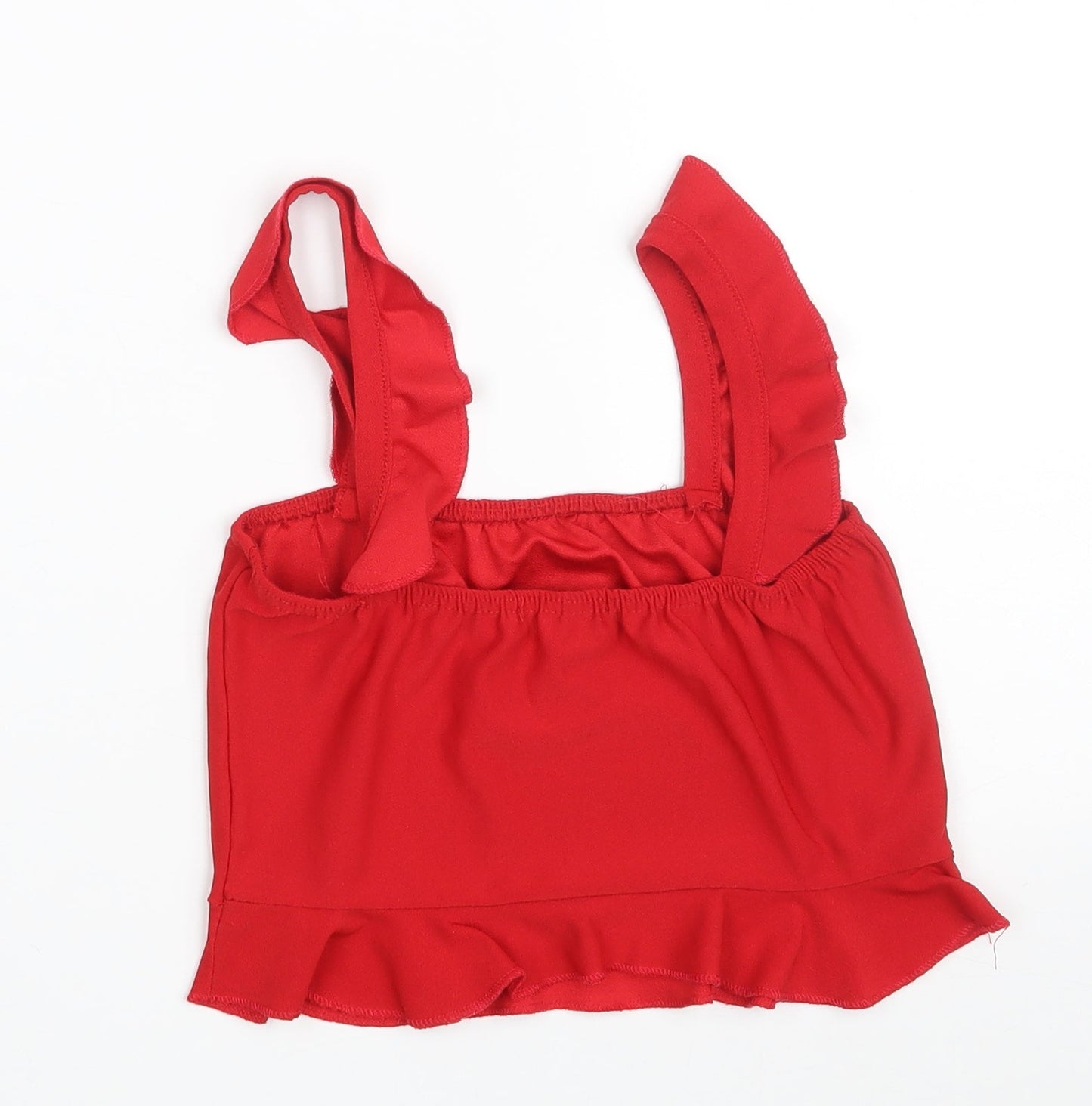 Womens UK Size 10 PRETTYLITTLETHING Red Cropped Tank