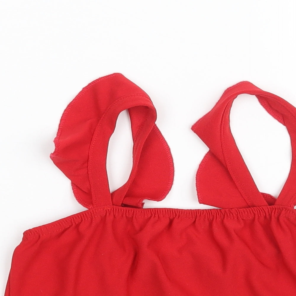 Womens UK Size 10 PRETTYLITTLETHING Red Cropped Tank