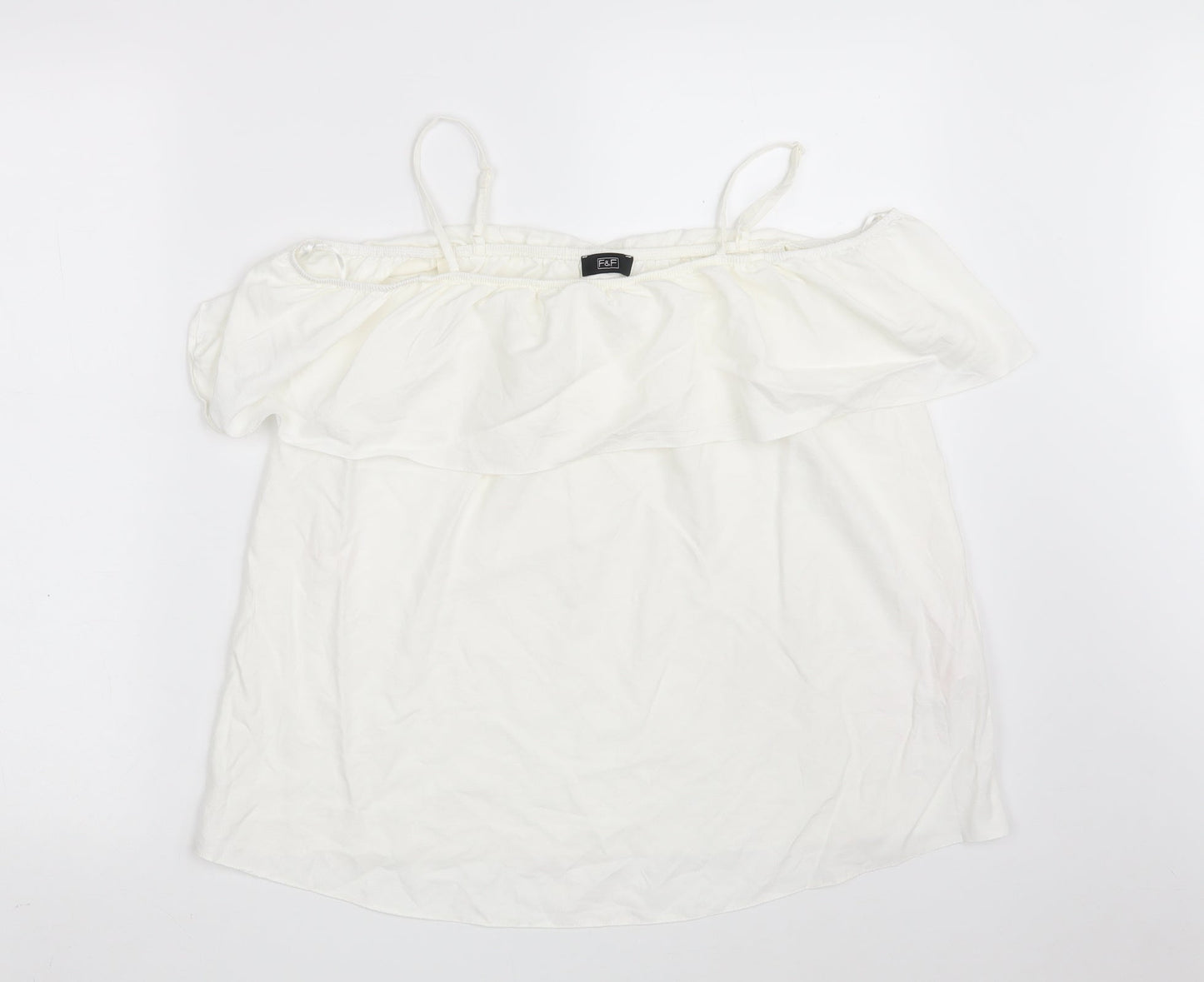 Womens UK Size 10 F&F White Basic Blouse