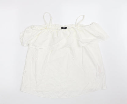 Womens UK Size 10 F&F White Basic Blouse