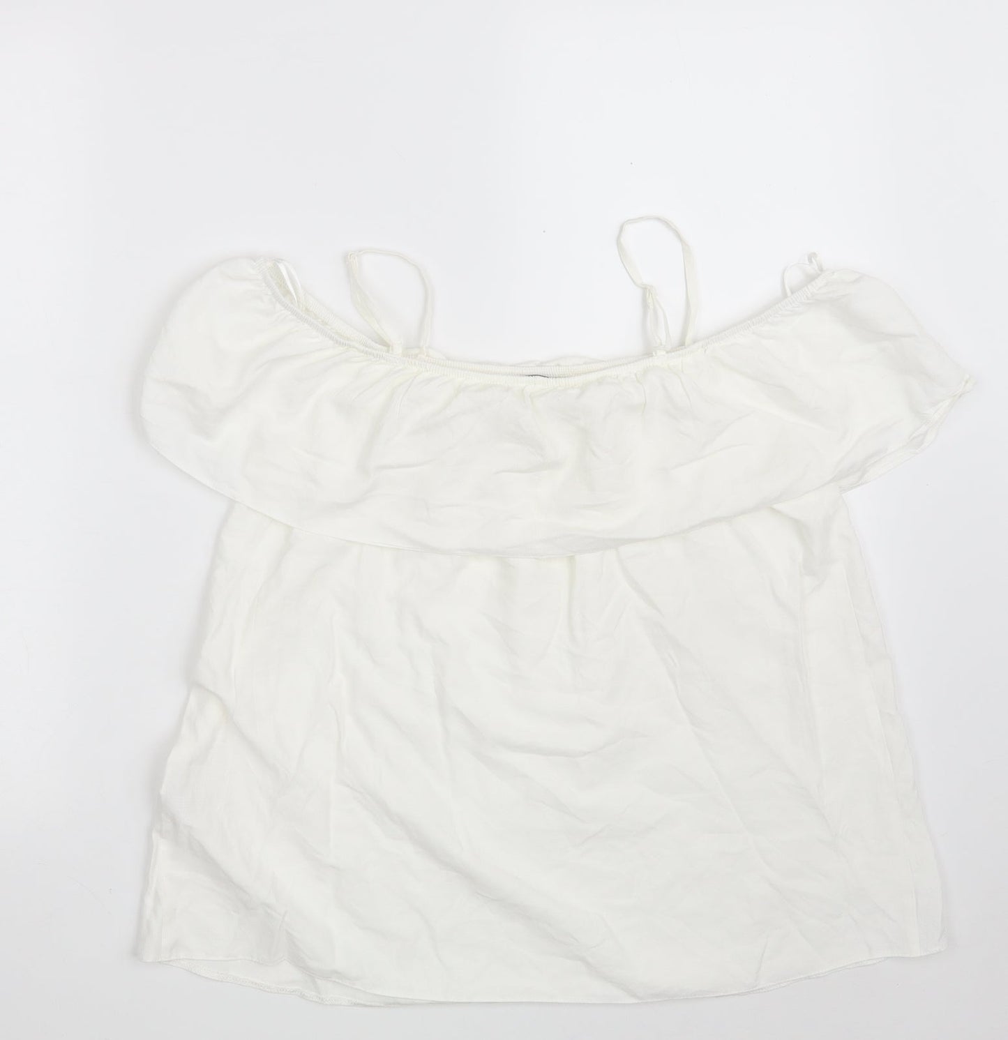 Womens UK Size 10 F&F White Basic Blouse