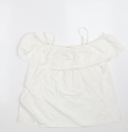 Womens UK Size 10 F&F White Basic Blouse
