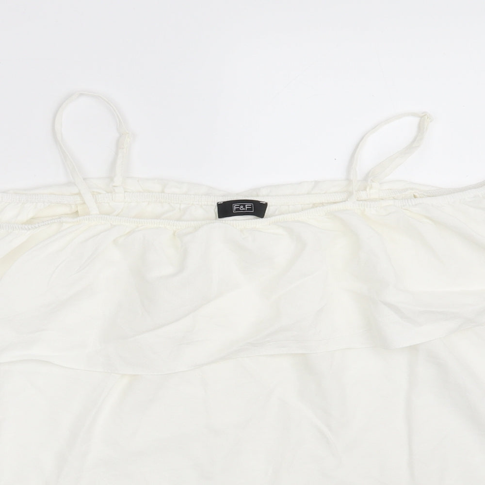Womens UK Size 10 F&F White Basic Blouse