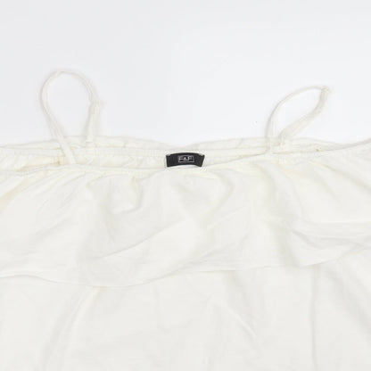 Womens UK Size 10 F&F White Basic Blouse