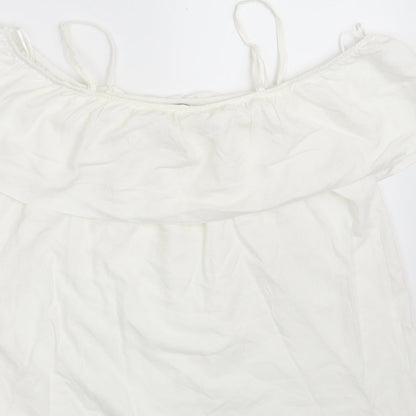 Womens UK Size 10 F&F White Basic Blouse