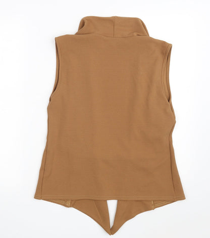 Influence Womens Brown V-Neck  Polyester Wrap Jumper Size 10