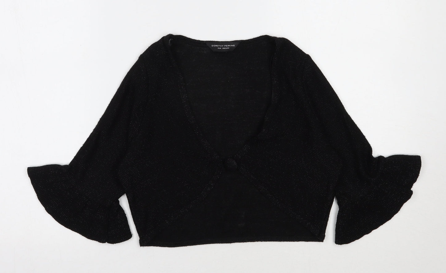 Womens UK Size 10 Dorothy Perkins Black Shrug Jumper