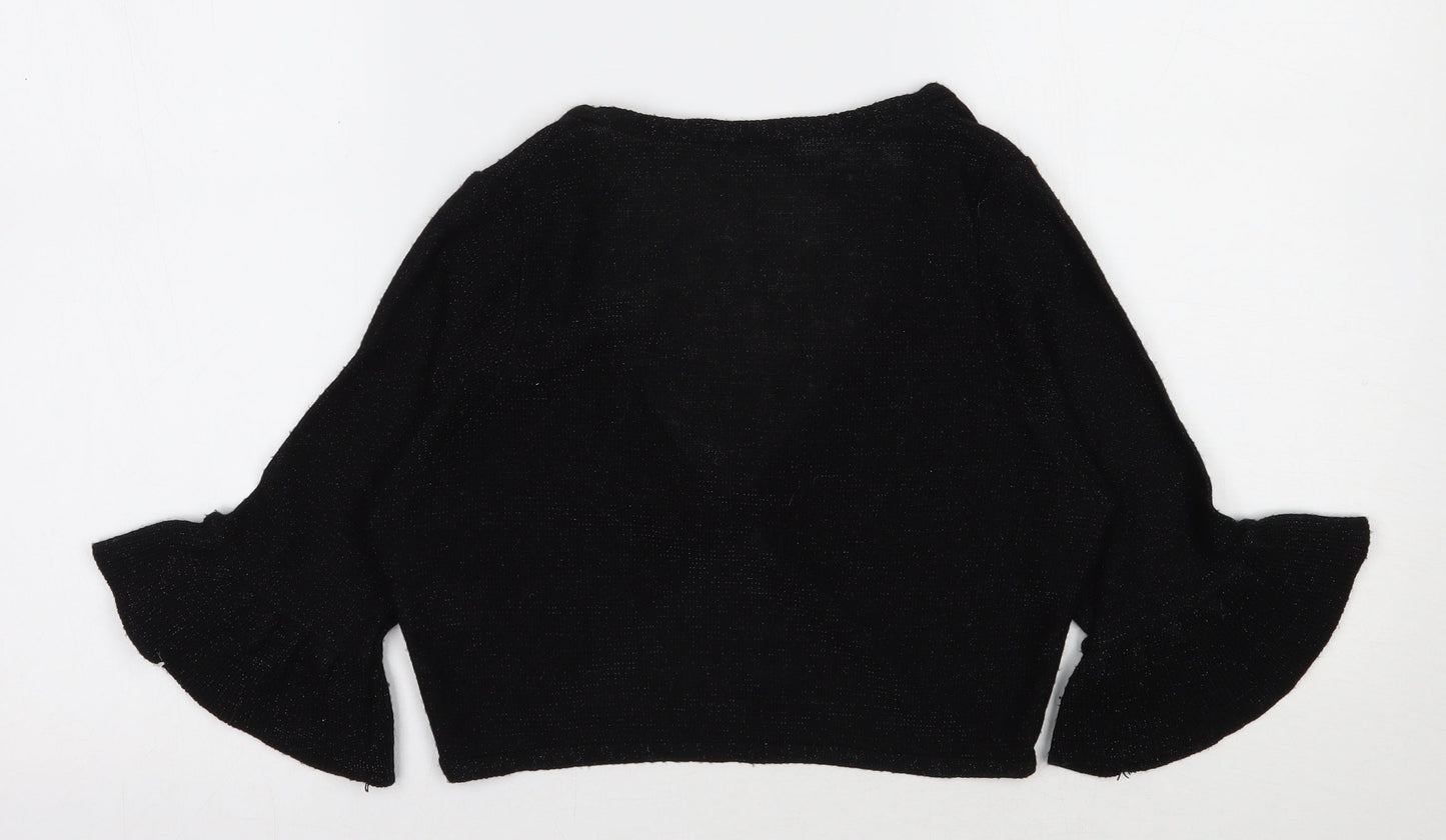 Womens UK Size 10 Dorothy Perkins Black Shrug Jumper