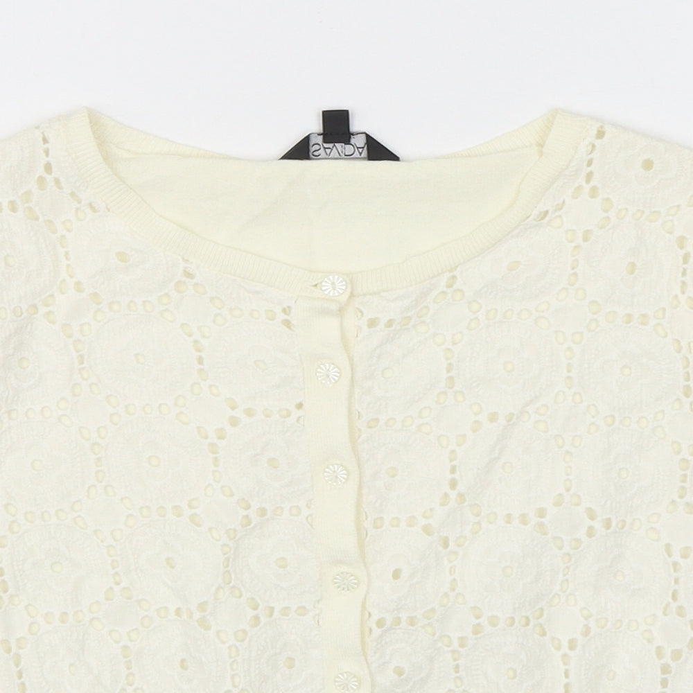 Womens UK Size 10 Savida Beige Cardigan Jumper