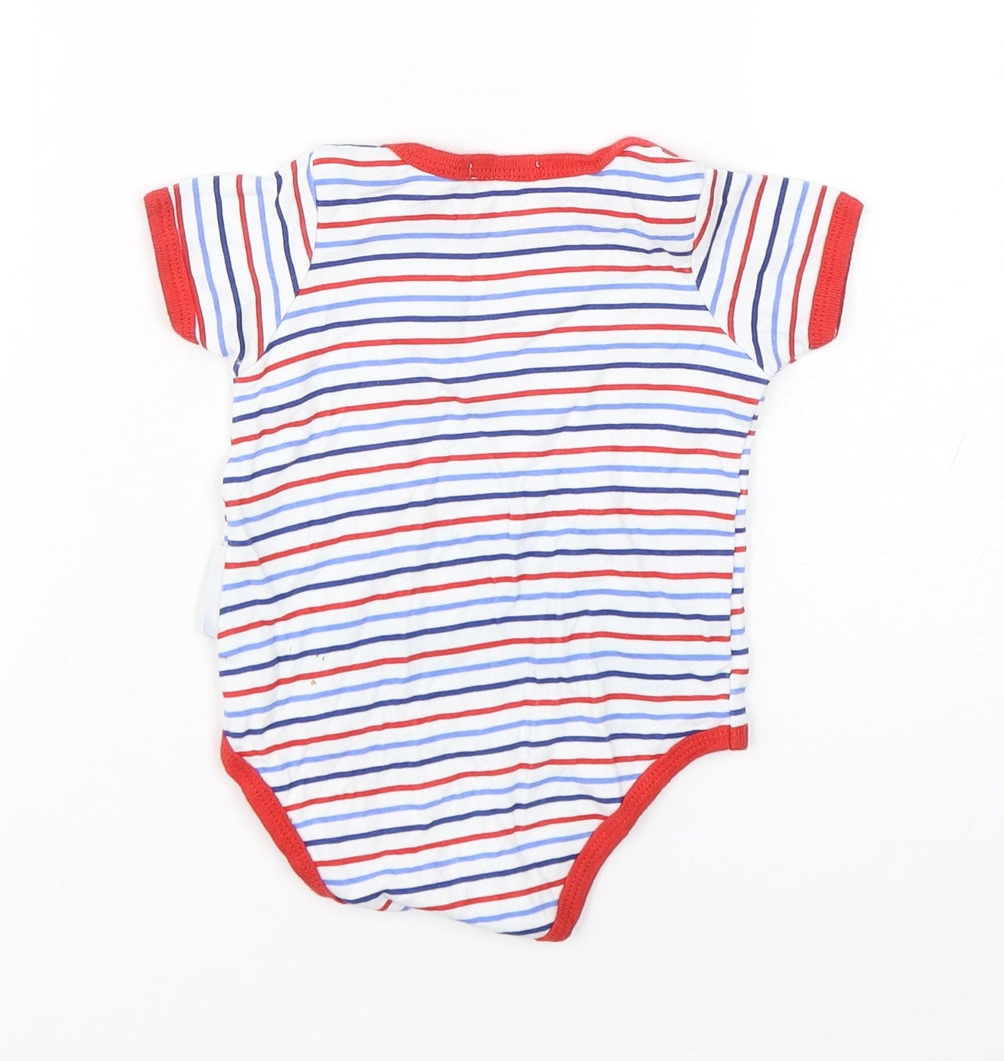 Nursery Time Boys Multicoloured Striped Cotton Babygrow One-Piece Size 0-3 Months  Snap