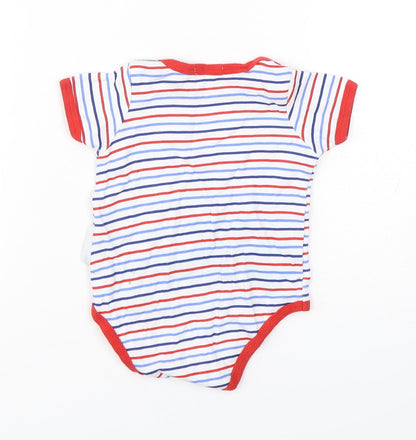 Nursery Time Boys Multicoloured Striped Cotton Babygrow One-Piece Size 0-3 Months  Snap
