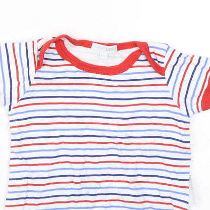 Nursery Time Boys Multicoloured Striped Cotton Babygrow One-Piece Size 0-3 Months  Snap
