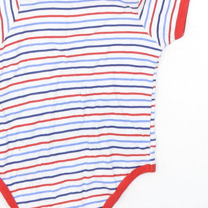Nursery Time Boys Multicoloured Striped Cotton Babygrow One-Piece Size 0-3 Months  Snap