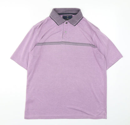 Blue Harbour Mens Purple  Modal  Polo Size M Collared Pullover
