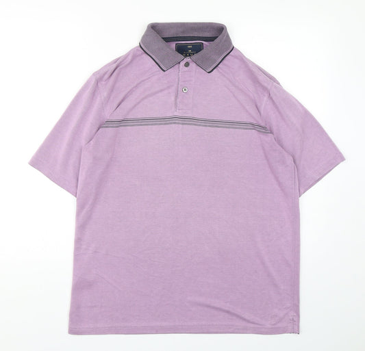 Blue Harbour Mens Purple  Modal  Polo Size M Collared Pullover