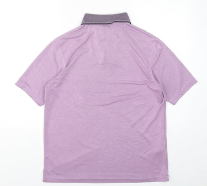 Blue Harbour Mens Purple  Modal  Polo Size M Collared Pullover