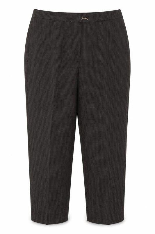 BHS Womens Brown Check Polyester Trousers  Size 20 L28 in Regular