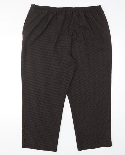 BHS Womens Brown Check Polyester Trousers  Size 20 L28 in Regular