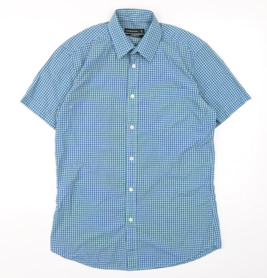 Mens UK Size 15 Cedar Wood State Multicoloured  Button-Up Short Sleeve Casual Sh