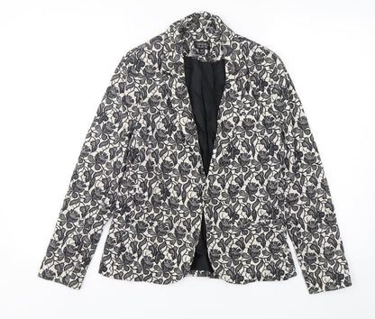 Topshop Womens Multicoloured Floral Cotton Jacket Blazer Size 8