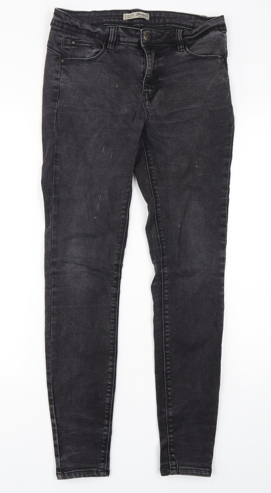 Denim Co Womens Black  Cotton Skinny Jeans Size 12 L30 in Regular
