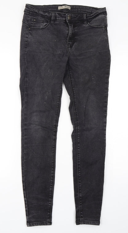 Denim Co Womens Black  Cotton Skinny Jeans Size 12 L30 in Regular