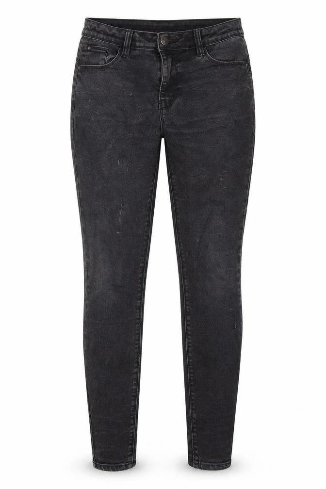 Front view of Denim Co women’s black cotton skinny jeans, size UK 12, 30-inch leg regular