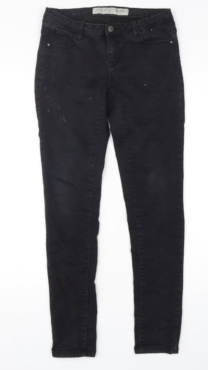 Denim Co Womens Black  Cotton Skinny Jeans Size 10 L29 in Regular