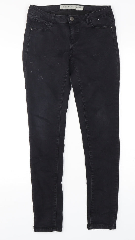 Denim Co Womens Black  Cotton Skinny Jeans Size 10 L29 in Regular