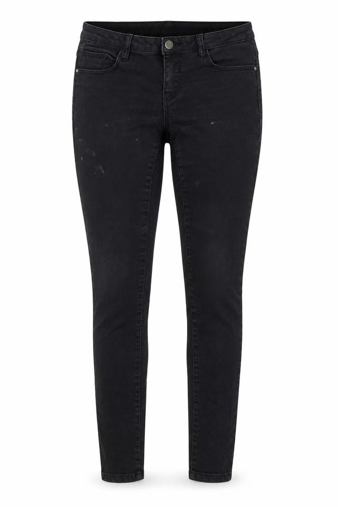 Front view of Denim Co women’s black cotton skinny jeans, size UK 10, 29-inch leg regular