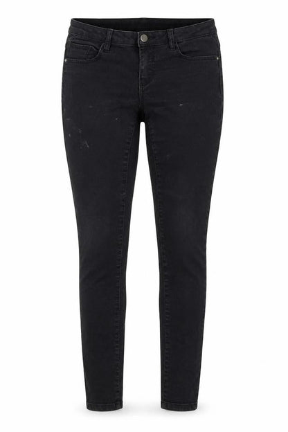 Front view of Denim Co women’s black cotton skinny jeans, size UK 10, 29-inch leg regular