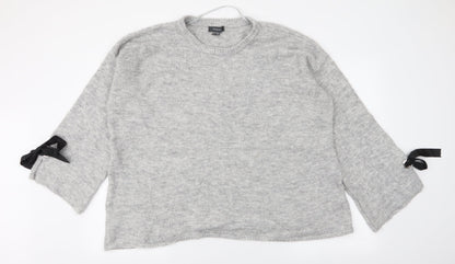 Primark Womens Grey Round Neck  Acrylic Pullover Jumper Size XL