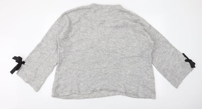 Primark Womens Grey Round Neck  Acrylic Pullover Jumper Size XL