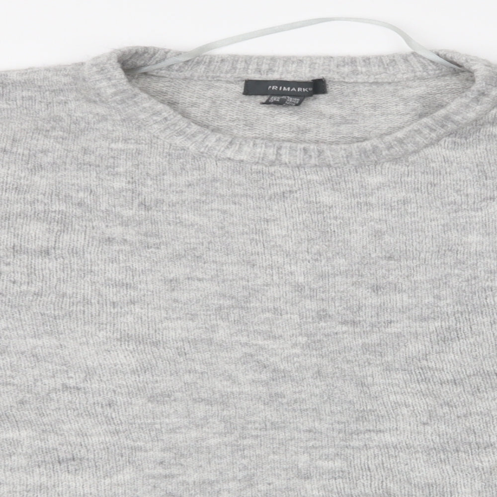 Primark Womens Grey Round Neck  Acrylic Pullover Jumper Size XL