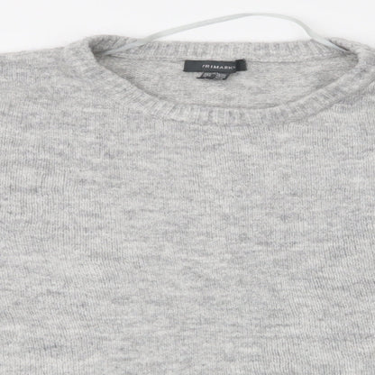 Primark Womens Grey Round Neck  Acrylic Pullover Jumper Size XL