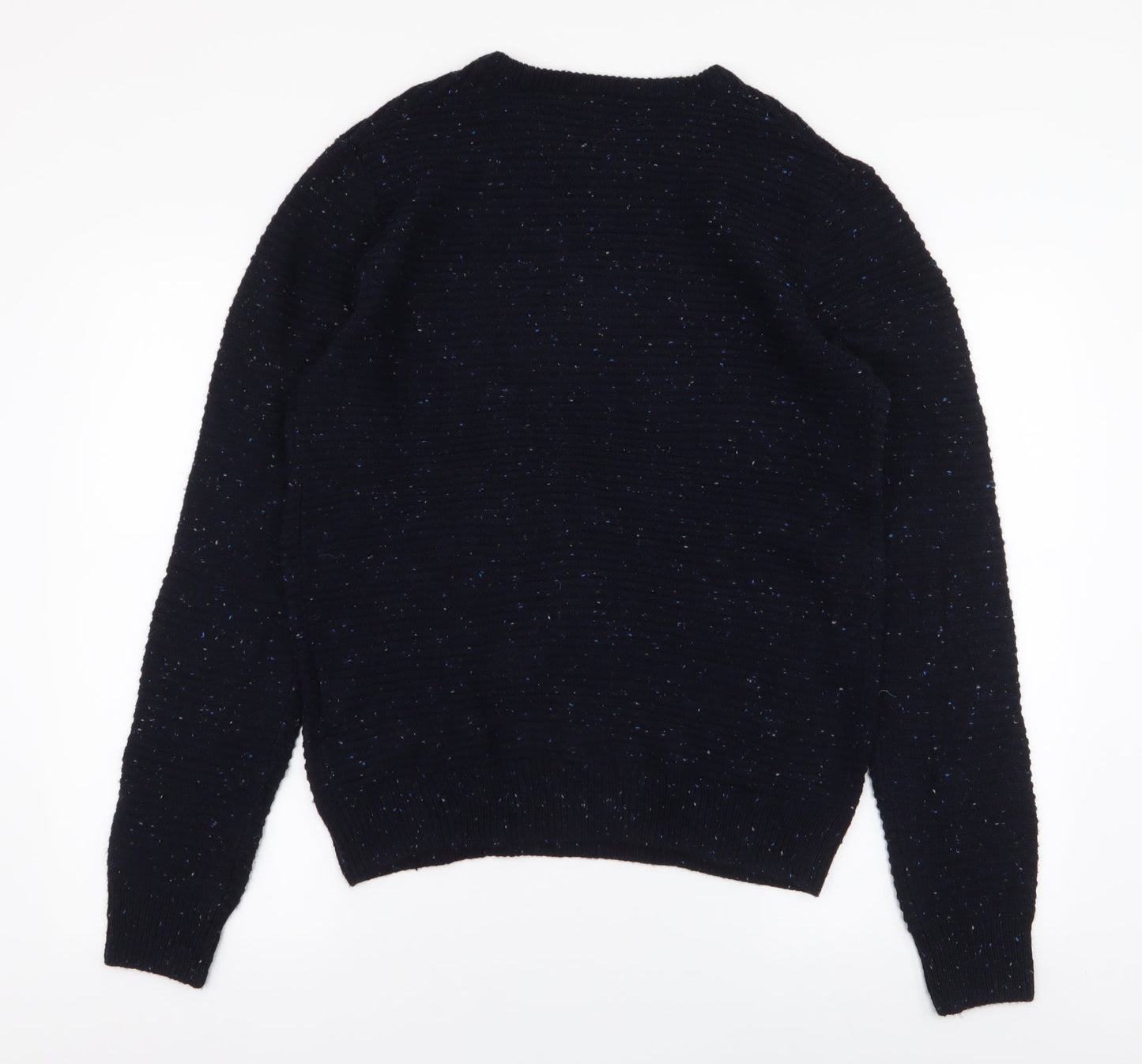 Cedar Wood State Mens Blue Round Neck  Acrylic Pullover Jumper Size M