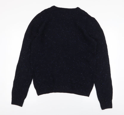 Cedar Wood State Mens Blue Round Neck  Acrylic Pullover Jumper Size M