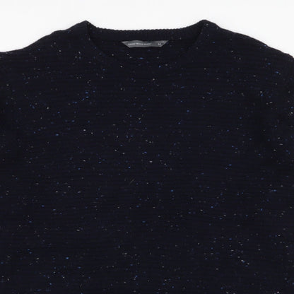 Cedar Wood State Mens Blue Round Neck  Acrylic Pullover Jumper Size M