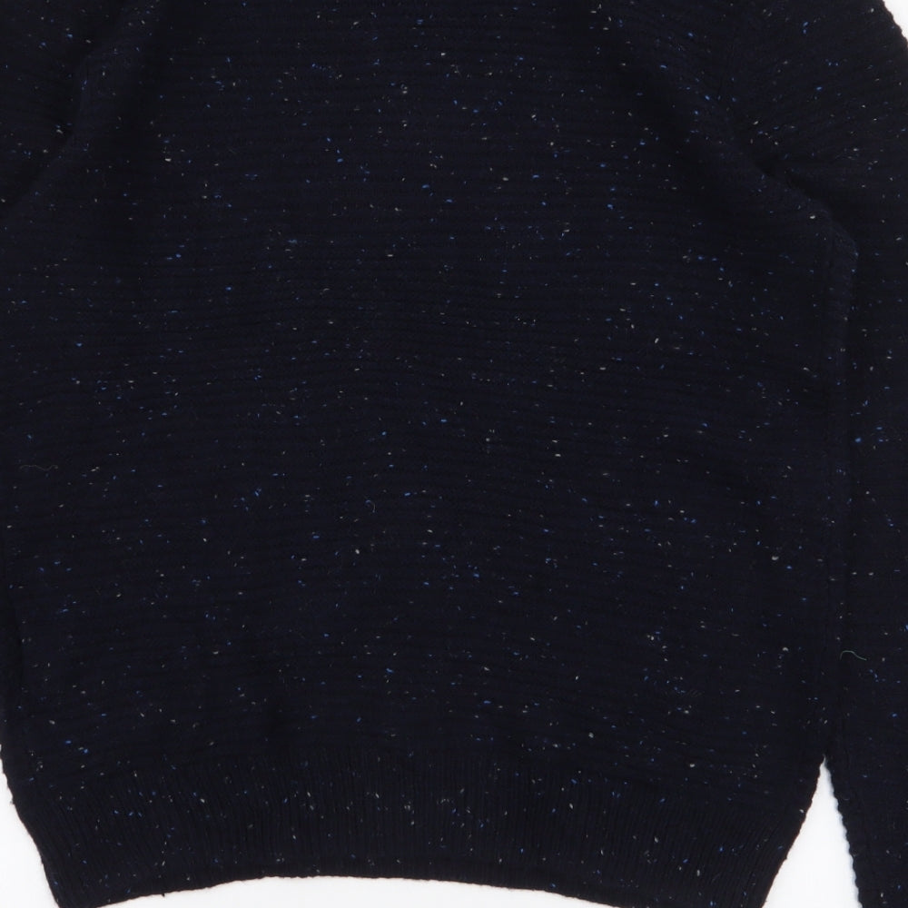 Cedar Wood State Mens Blue Round Neck  Acrylic Pullover Jumper Size M