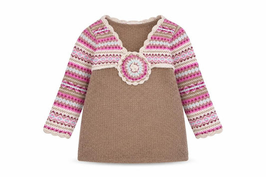 Jillian's Closet  Girls Multicoloured Fair Isle 100% Cotton A-Line  Size 24 Months  Round Neck Pullover