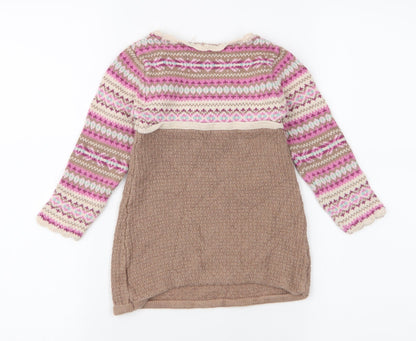 Jillian's Closet  Girls Multicoloured Fair Isle 100% Cotton A-Line  Size 24 Months  Round Neck Pullover