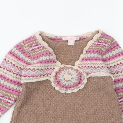 Jillian's Closet  Girls Multicoloured Fair Isle 100% Cotton A-Line  Size 24 Months  Round Neck Pullover