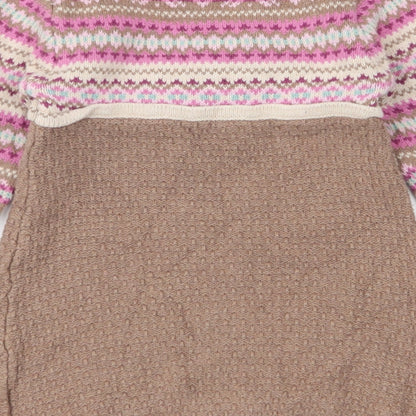 Jillian's Closet  Girls Multicoloured Fair Isle 100% Cotton A-Line  Size 24 Months  Round Neck Pullover