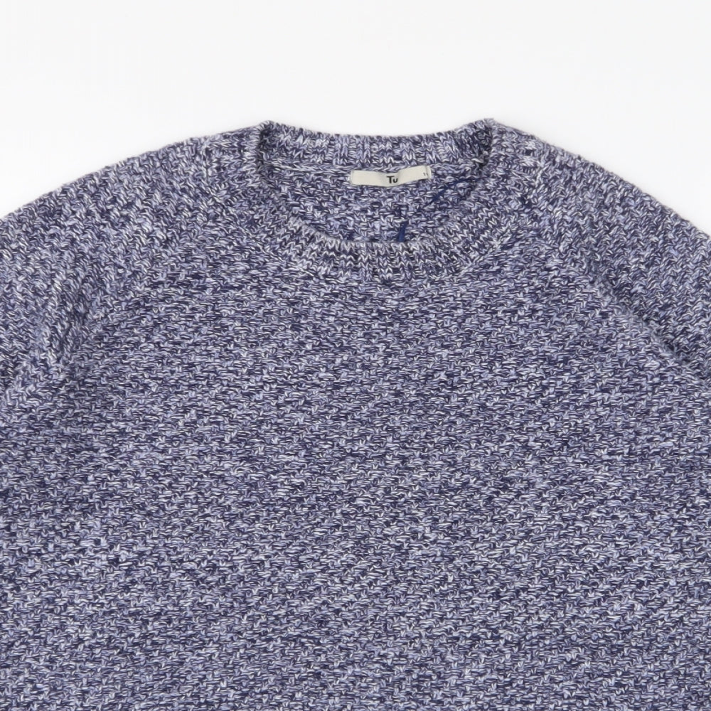 TU Womens Blue Round Neck  100% Cotton Pullover Jumper Size 10   - Shirt insert
