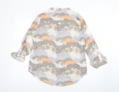 NEXT Womens Orange  Viscose Basic Button-Up Size 10 Round Neck