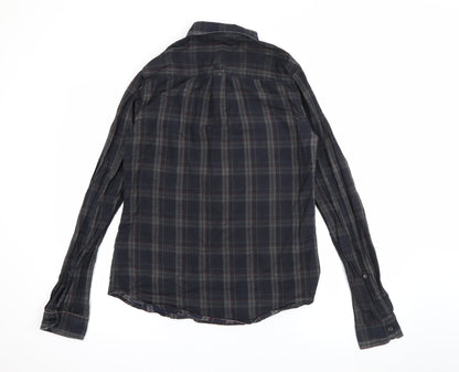 Tortured Genius  Mens Green Plaid Cotton  Button-Up Size S Collared Button